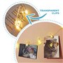 LAC Guirlande Lumineuse Photo 5m 50 Led Avec 30 Clips - Guirlande Led a Pile Decoration Chambre Fille pour Accroche Photo Mural
