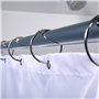 IPEA 12 Anneaux de Rideaux Douche avec Crochet en Métal – Fabriqués en Italie – Anneau Circulaire ouvrable de 50 mm pour Rideaux