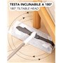 IPEA Kit Complet Balai avec Tête Rotative à 180° - Balai pour Laver Les Sols, Dépoussiérer, Nettoyer Les Vitres - 2 Lingettes Sè