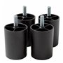 IPEA Lot de 4 Pieds en Plastique pour canapés et Meubles - Hauteur 80 mm - Lot de 4 Pieds avec vis pour fauteuils et armoires -