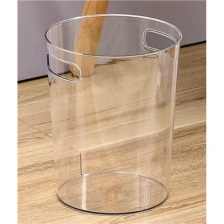 IPEA Corbeille à papier en plastique transparent – 22 x 19 cm – Design minimal et élégant – Panier de recyclage pour bureau