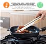 IPEA Pinces de Cuisine en Acier Inoxydable avec Poignées en Bois – Design Innovant – Pince Professionnelle pour Barbecue, Viande