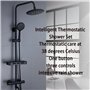 Colonne Douche Thermostatique,Colonne De Douche Thermostatique Noir,Mitigeur De Douche Complet En Acier Inoxydable Avec 3 Jets,R