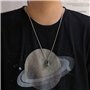 Chengxun Collier avec pendentif en forme de dés noirs en acier inoxydable pour homme