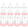 MAM Lot de 4 biberons anti-coliques de 260 ml avec 8 tétines // Taille 1 et 2 dès la naissance