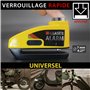 KRASER KR7Y Antivol Moto Bloque Disque Alarme USB Rechargeable, 110dB Capteurs de Mouvement, Étanche Résistant Visible avec Acce