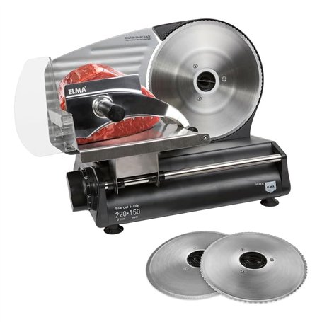Elma Trancheuse électrique Premium CFD220 XL avec 2 lames | Ø 220 mm | 150W
