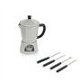 Balvi Service à Fondue Moka Couleur Gris Appareil à Fondue en Forme de cafetière Italienne Céramique