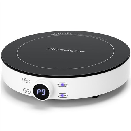 Aigostar Cookmate - Plaque à induction portable de 2000W. Design rond exclusif