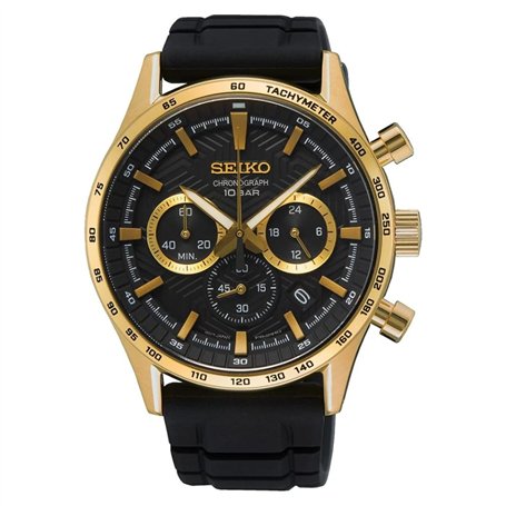 SEIKO Hommes Analogique Quartz Montre avec Bracelet en Silicone SSB446P1