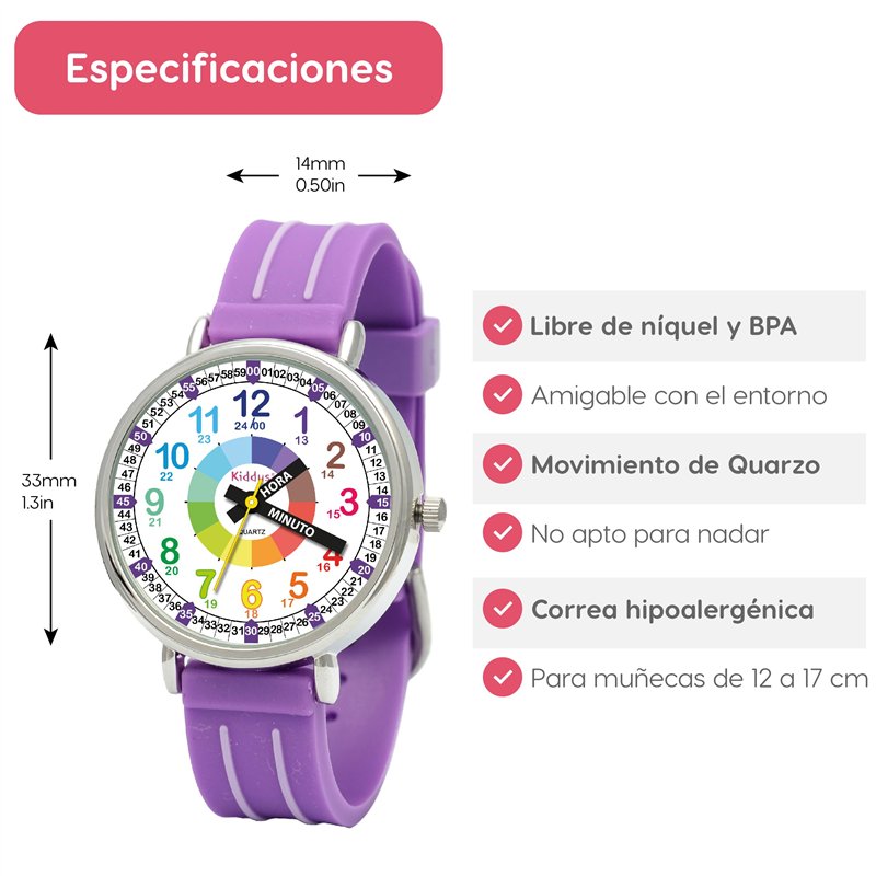 Kiddus Montre Bracelet Éducative pour Enfants, Fille, garçon