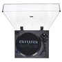AIWA APX-1200BT/BK Tourne-Disque Professionnel avec Bluetooth, USB, préamplificateur intégré, Plateau en Aluminium, Bras en Form