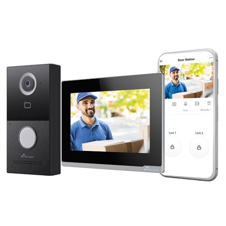 NIVIAN Interphone vidéo Intelligent WiFi Full HD pour extérieur avec écran Tactile