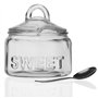 MGE - Bocal pour Produits Alimentaires - Sucrier/Salière en et Verre avec Couvercle et Cuillère - Récipient pour Aliments ou Épi