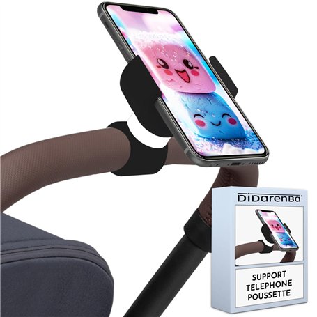 Support Telephone Poussette Universel Convient aux Smartphones jusqu'a 7