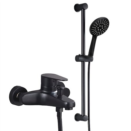 Colonne de Douche pour Robinet de Baignoire avec Douchette à Main finition en acier inoxydable sus304 noir mat Mitigeur de Douch
