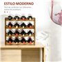 HOMCOM Botellero Pequeño de Bambú Soporte Para 16 Botellas Estantería de Vino de 4 Niveles Para Cocina Comedor Bar Carga 75 kg 4