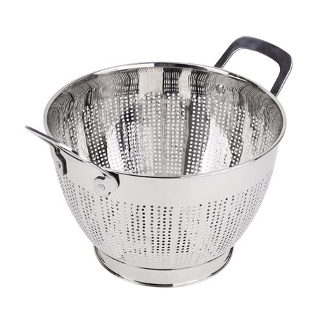 MasterPRO - 1 Bol En Acier Inoxydable - Grande Passoire De 25 Cm Avec Poignée - Passoire Micro Poreuse En Métal - Égouttoir à Lé