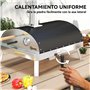 Outsunny Mini four à pizza extérieur portable avec pierre réfractaire Ø33 cm Pelle, manches en bois, thermomètre et plateau rota