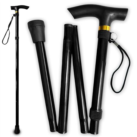 OrtoPrime Canne de Marche Pliable et Réglable pour Seniors - Canne Pliante Légère et Robuste