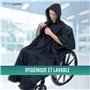 OrtoPrime Poncho de Pluie pour Fauteuil Roulant - Poncho Imperméable pour Fauteuil Roulant, Protection Pluie, Accessoires Pratiq