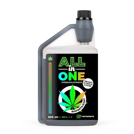 UP NUTRIENTS Engrais ALL IN ONE Cannabis Intérieur et Extérieur 500 ml – Engrais Plantes NPK 5-1-5 Toutes les Phases de Croissan