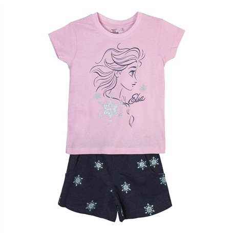 CERDÁ LIFE'S LITTLE MOMENTS Combinaison d'Été pour Fille de Elsa Costume 2 pièces (t-Shirt + Short) | 100% Coton de la Reine des