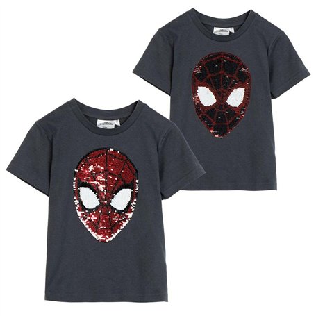Spider-Man T-Shirt à Manches Courtes pour Enfant Gris foncé - Marque EAN : 8445484499896 - Taille 5 Ans