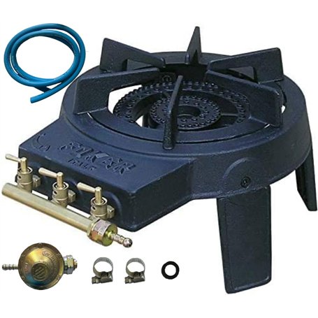 FOKER-Réchaud à Gaz en Fonte ，3 Robinets-28/37Mbar