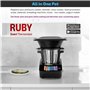 Zilan RUBY Thermorobot, Robot de cuisine multifonction Wi-Fi, 18 Fonctions, Écran Tactile Couleur TFT 7", Balance Intégrée, Cont