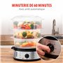 alpina Cuiseur Vapeur - 230V/800W - Cuiseur à vapeur 3 couches - Sans BPA - Lavable au lave-vaisselle - 0 à 60 minutes - Capacit
