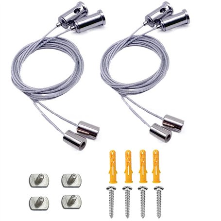 4 Pcs Ajustable Suspension Fil Suspension Luminaire Cable en Acier Inoxydable Kit