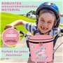 Panier de vélo rose pour enfants - Sacoche de guidon pour enfant - Panier avant pour vélo d'enfant - Sac de vélo pour enfant ave