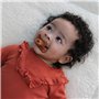 Difrax Tetine Bébé - 0-6 Mois Natural - 2 Unité - Sucettes avec Tétine Silicone - PURE DUO - Marron/Cannelle