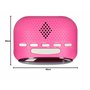 Ices ICR-210 Rose -Tuner PLL-FM- Haut-parleurs intégrés- Radio-réveil- Fonctionnement sur piles- Écran LED- Double fonction d'al