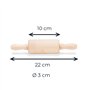 patisse 02249 – Rouleau à pâtisserie 2 poignées enfants format mini – bois de hêtre – 22 x Ø3cm