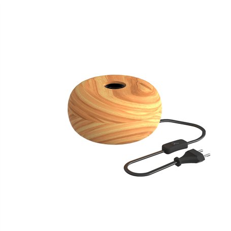 Calex Lampe de table - Bois - Naturel - 17x17 cm (LxP)