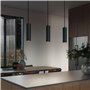 CALEX Suspension Moderne 3 Lumières GU10, Noir Mat, Spots Orientables, Câble Réglable 1,5m