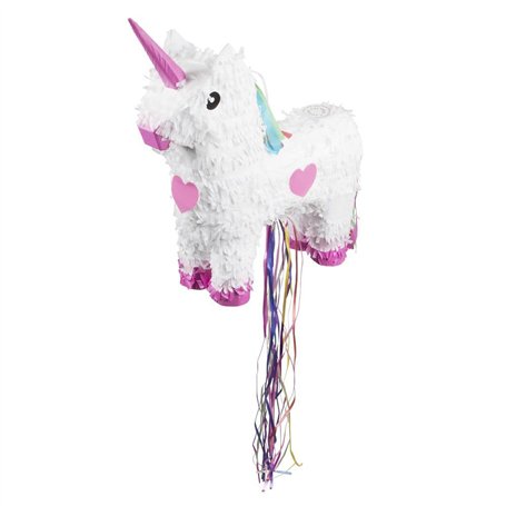Boland 30932 - Piñata licorne - Dimensions : 47 x 39 cm - Blanc et rose - Carton - Piñata à frapper - Pour anniversaire