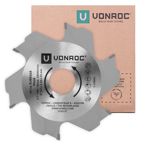 VONROC Lame de Fraiseuse Lamello 100x22mm | Compatible avec VONROC BJ501AC et Fraiseuses Universelles | Découpes Précises pour L