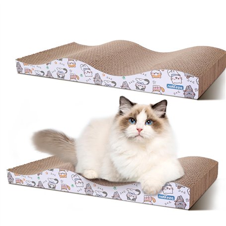 Nobleza 2 Pièces Grattoir Chat Carton Griffoir Incurvé Réversible en Carton