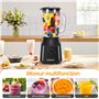 Aigostar Swift - Blender Mixeur, Bol Verre 1.5 L, avec 4 Lames en Revêtement en Titane, Puissance 800 W, 2 Vitesses + Fonction P