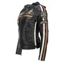 Urban Leather 58 Veste de Moto avec Protections - Femme - Noir - 3XL/48