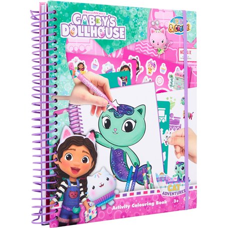 Gabby's Dollhouse - Livre de pochoirs - Dreamworks - Livre de coloriage d'activités - Color & Create (GD24356)