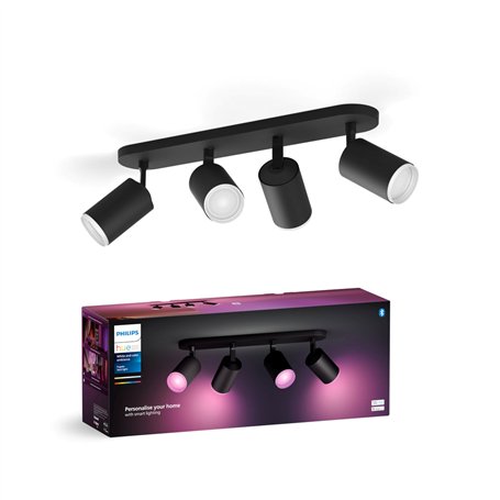 Philips Hue White & Color Ambiance Fugato Spot 4 flg. noir 4x350lm