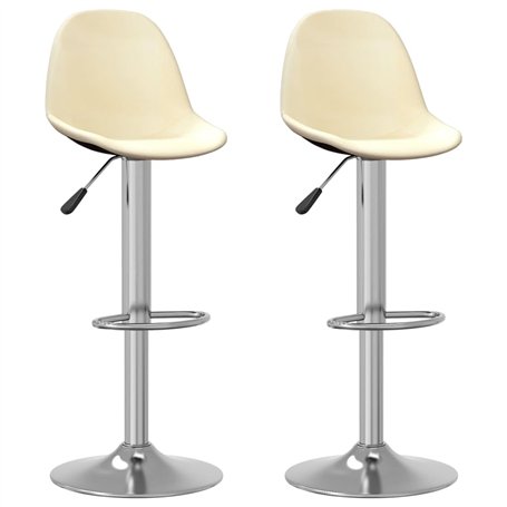 Bussandri Sgabelli da Bar 2 pz Creme en Tessuto