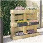 vidaXL 12× Boîtes à Fleurs pour Palettes Jardinières de Jardin Lits Surélevés de Terrasse Bacs Plantes de Balcon Euro Gris 36x13