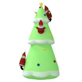 vidaXL Arbre de Noël Gonflable avec LED Sapin de Noël Décoration de Noël Ornement de Vacances Décoration de Fête Jardin Extérieu