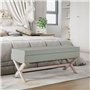 Tabouret de rangement Gris clair 110x45x49 cm Velours