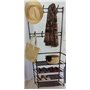 Home & Styling Porte-manteau multifonction en métal avec 4 étagères à chaussures